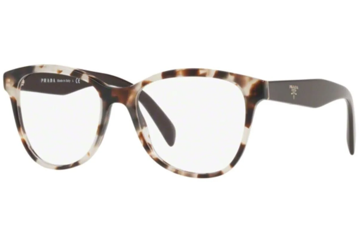 Prada VPR 12T UA0-1O1 Rectangle Spotted Opal Brown Womens Eyeglasses 53mm New